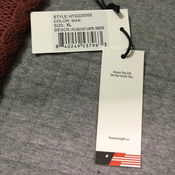 Honor the Gift Cable Knit Jumper Sweater Men’s Size XL - Picture 4 of 8